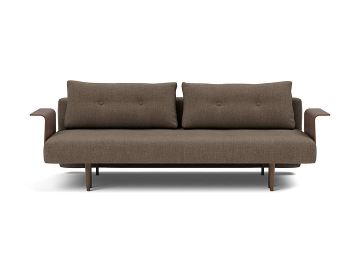 Canapea extensibila cu brate Recast Dark Styletto 140x200 cm, tesatura la alegere #material_411-esina-cedar-brown