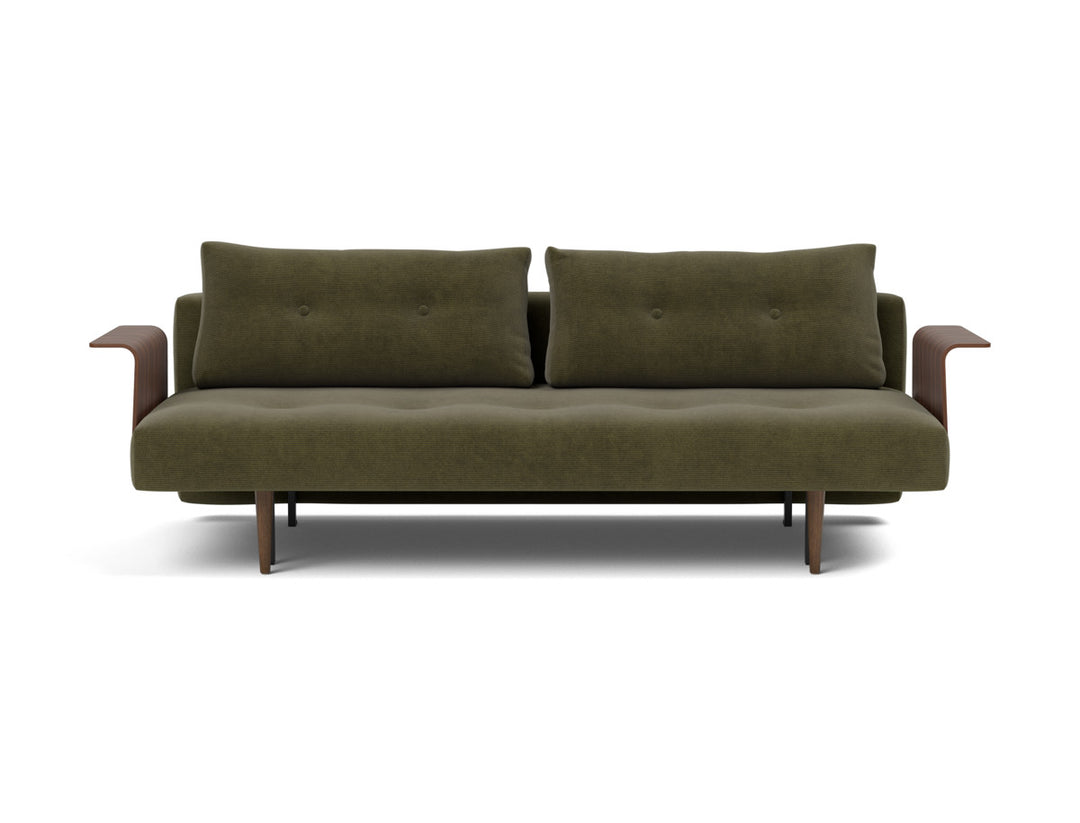 Canapea extensibila cu brate Recast Dark Styletto 140x200 cm, tesatura la alegere #material_316-cordufine-pine-green