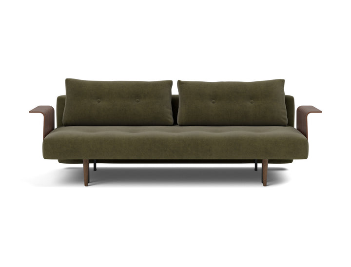 Canapea extensibila cu brate Recast Dark Styletto 140x200 cm, tesatura la alegere #material_316-cordufine-pine-green
