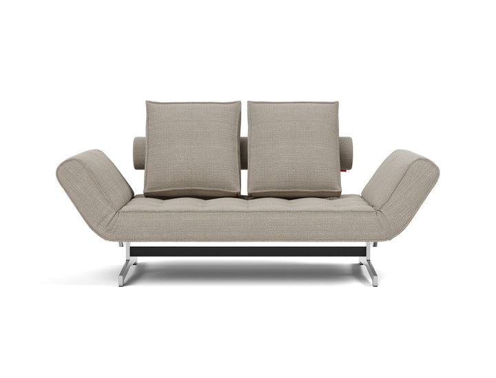 Canapea extensibila Ghia Chrome 80x210 cm, tesatura la alegere #material_579-kenya-gravel
