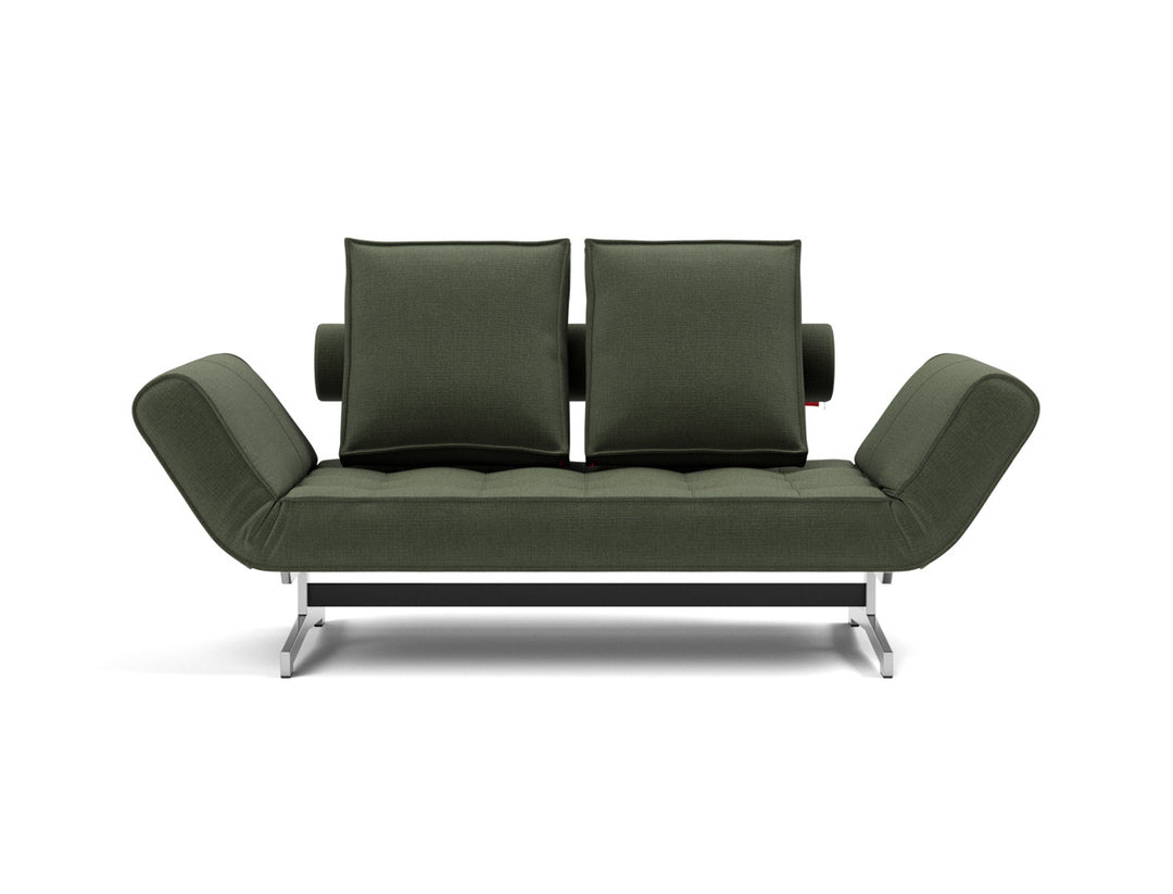 Canapea extensibila Ghia Chrome 80x210 cm, tesatura la alegere #material_413-esina-olive-green