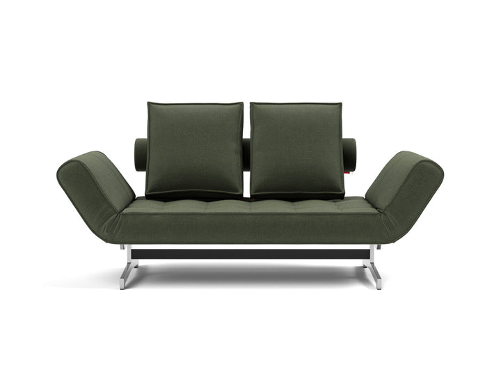 Canapea extensibila Ghia Chrome 80x210 cm, tesatura la alegere #material_413-esina-olive-green