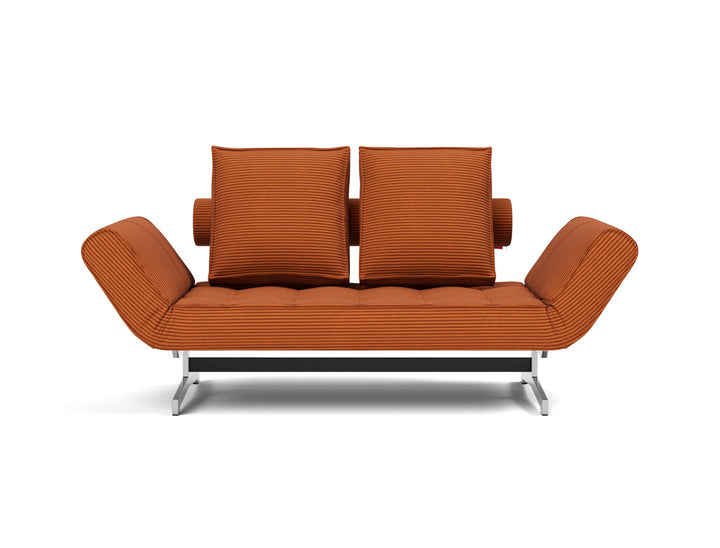 Canapea extensibila Ghia Chrome 80x210 cm, tesatura la alegere #material_595-corduroy-burnt-orange