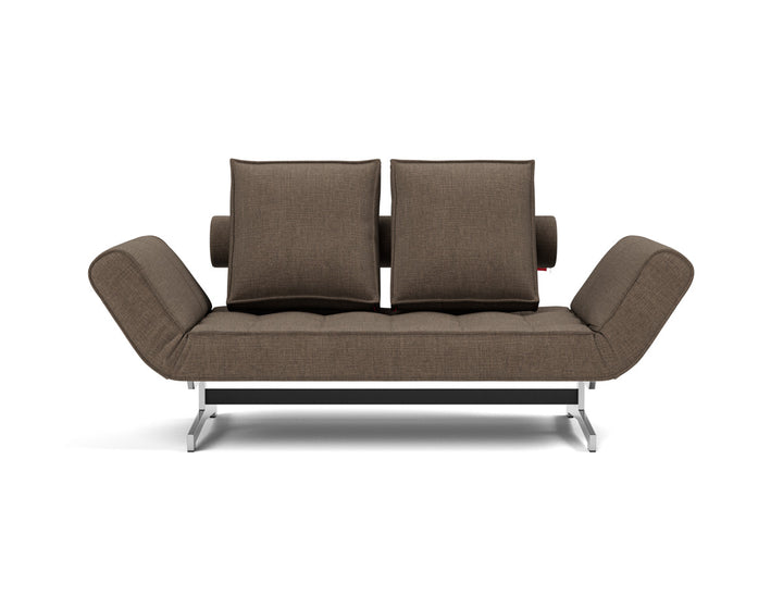 Canapea extensibila Ghia Chrome 80x210 cm, tesatura la alegere #material_411-esina-cedar-brown