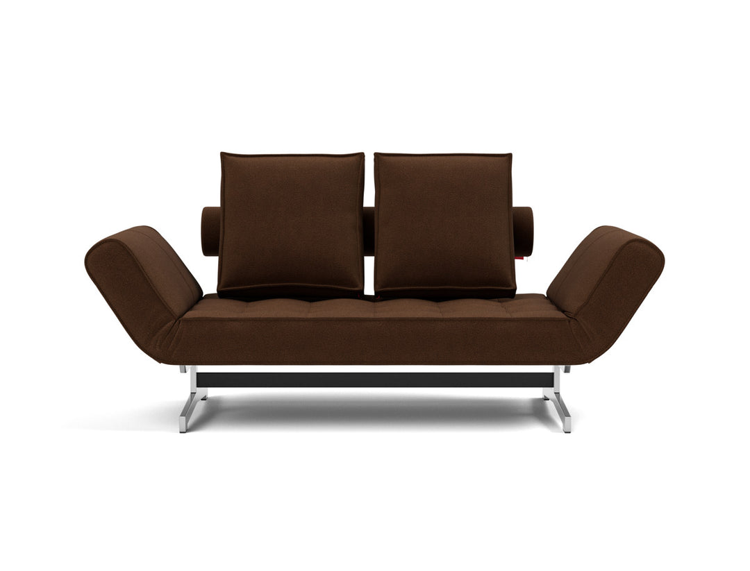 Canapea extensibila Ghia Chrome 80x210 cm, tesatura la alegere #material_359-taura-cappuccino