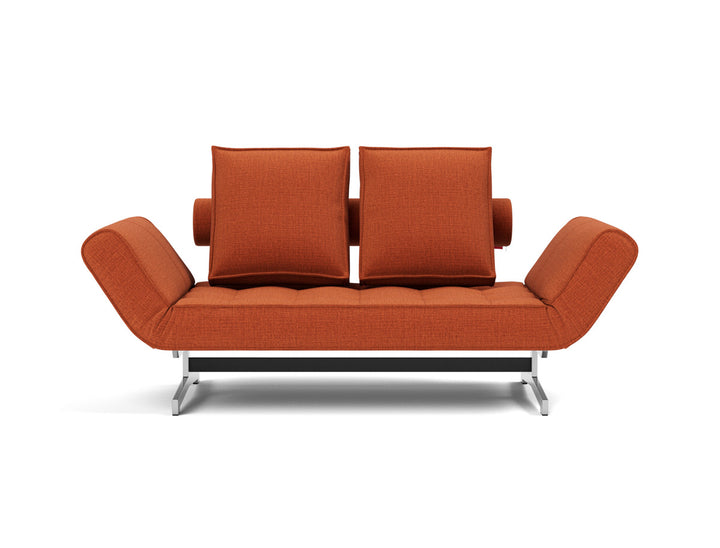 Canapea extensibila Ghia Chrome 80x210 cm, tesatura la alegere #material_412-esina-rust-orange