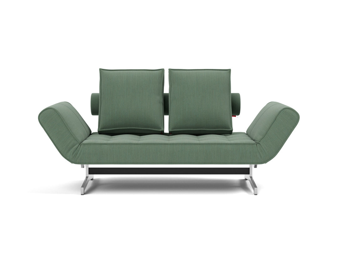 Canapea extensibila Ghia Chrome 80x210 cm, tesatura la alegere #material_518-elegance-green