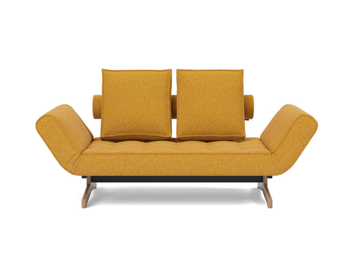 Canapea extensibila Ghia Wood 80x210 cm, tesatura la alegere #material_536-boucl-ochre