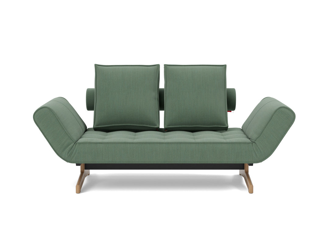 Canapea extensibila Ghia Wood 80x210 cm, tesatura la alegere #material_518-elegance-green