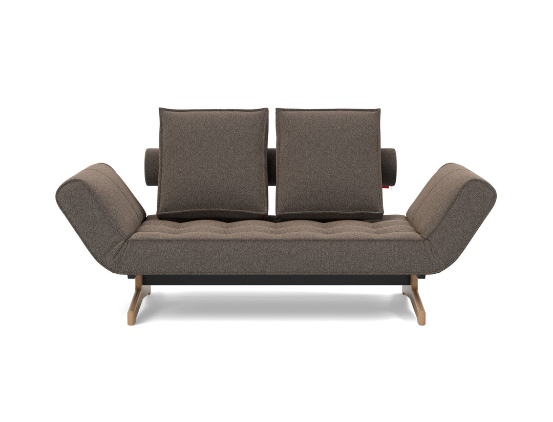Canapea extensibila Ghia Wood 80x210 cm, tesatura la alegere #material_530-boucl-taupe