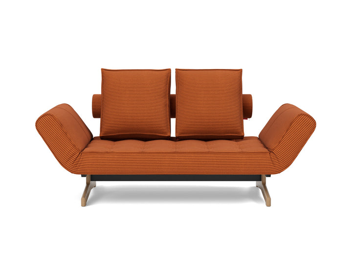 Canapea extensibila Ghia Wood 80x210 cm, tesatura la alegere #material_595-corduroy-burnt-orange
