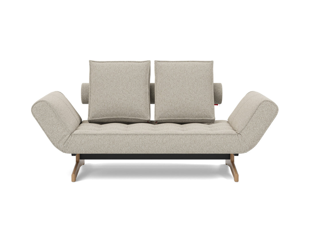 Canapea extensibila Ghia Wood 80x210 cm, tesatura la alegere #material_539-boucl-beige
