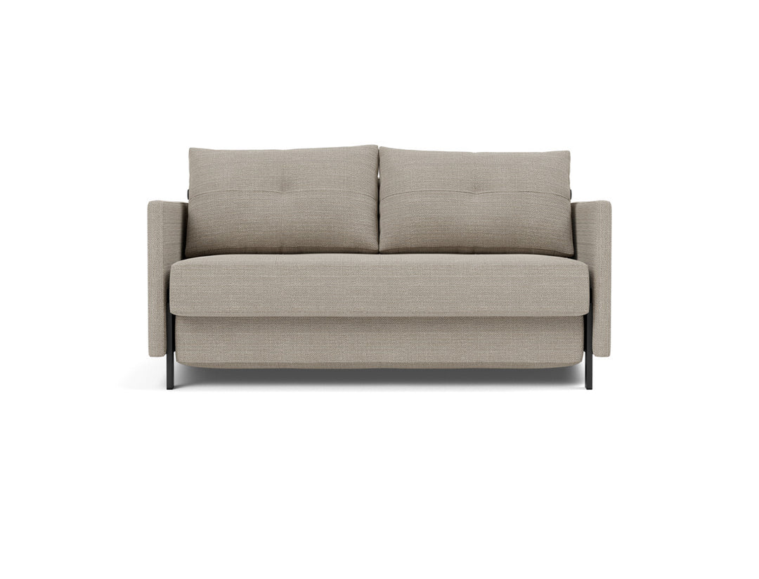 Canapea extensibila cu cotiere Cubed 140x200cm, tesatura la alegere #material_579-kenya-gravel