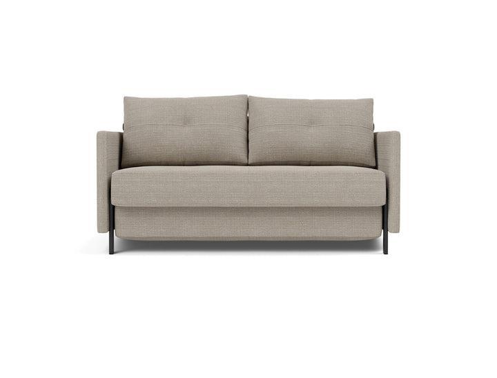 Canapea extensibila cu cotiere Cubed 140x200cm, tesatura la alegere #material_579-kenya-gravel