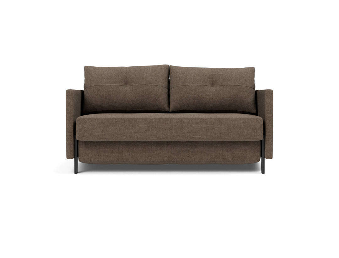 Canapea extensibila cu cotiere Cubed 140x200cm, tesatura la alegere #material_411-esina-cedar-brown