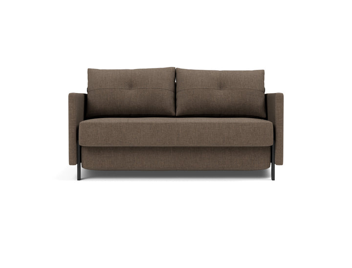 Canapea extensibila cu cotiere Cubed 140x200cm, tesatura la alegere #material_411-esina-cedar-brown