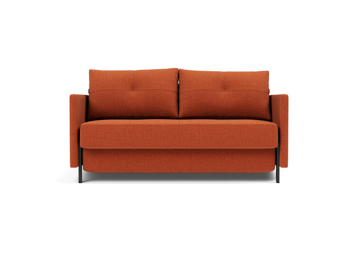 Canapea extensibila cu cotiere Cubed 140x200cm, tesatura la alegere #material_412-esina-rust-orange