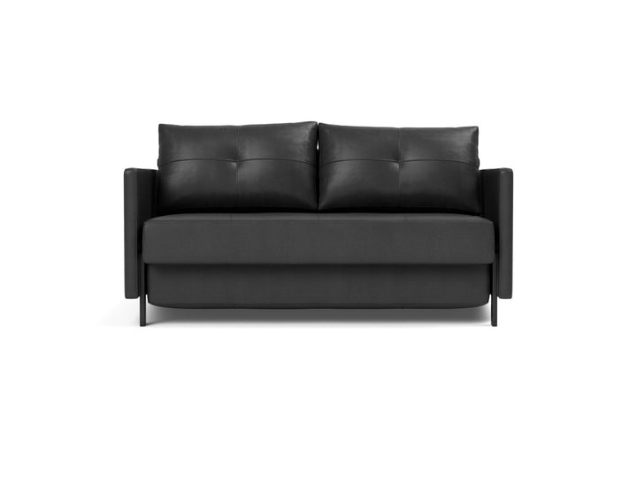 Canapea extensibila cu cotiere Cubed 140x200cm, tesatura la alegere #material_550-faunal-black