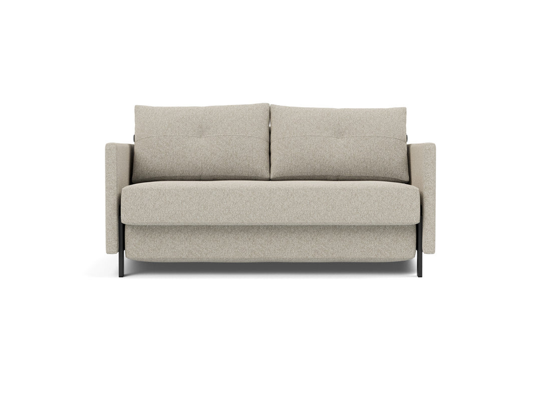 Canapea extensibila cu cotiere Cubed 140x200cm, tesatura la alegere #material_539-boucl-beige