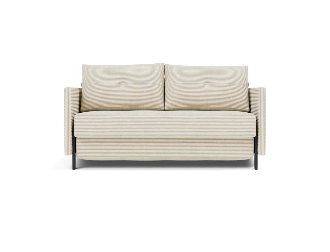 Canapea extensibila cu cotiere Cubed 140x200cm, tesatura la alegere #material_594-corduroy-ivory
