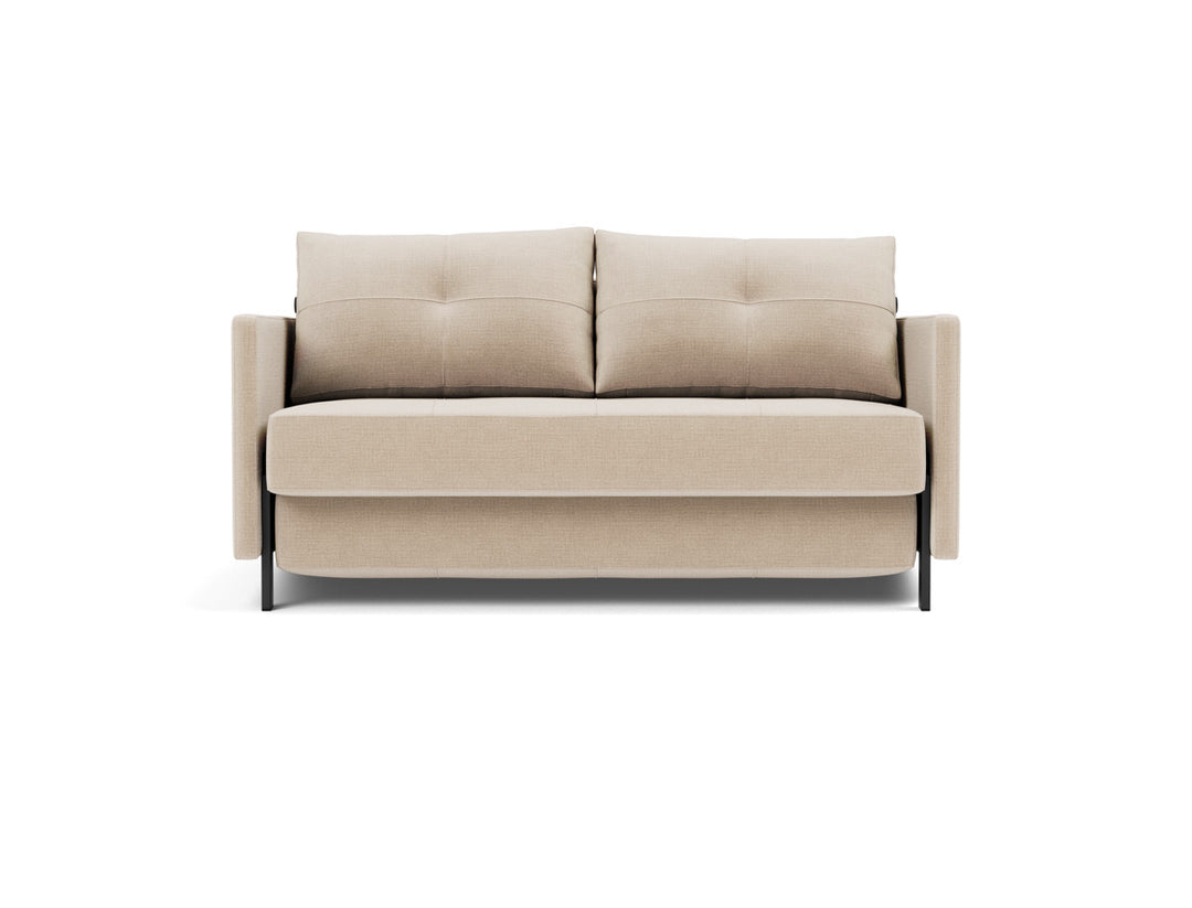Canapea extensibila cu cotiere Cubed 140x200cm, tesatura la alegere #material_410-esina-almond