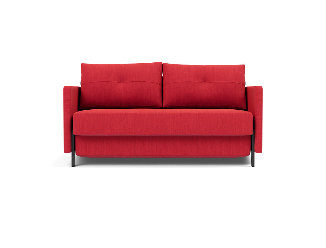 Canapea extensibila cu cotiere Cubed 140x200cm, tesatura la alegere #material_511-elegance-red