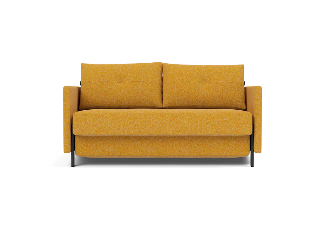 Canapea extensibila cu cotiere Cubed 140x200cm, tesatura la alegere #material_536-boucl-ochre