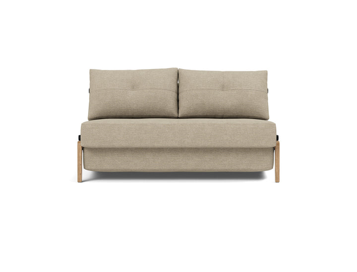 Canapea extensibila Cubed Wood 140x200cm, tesatura la alegere #material_356-taura-sand