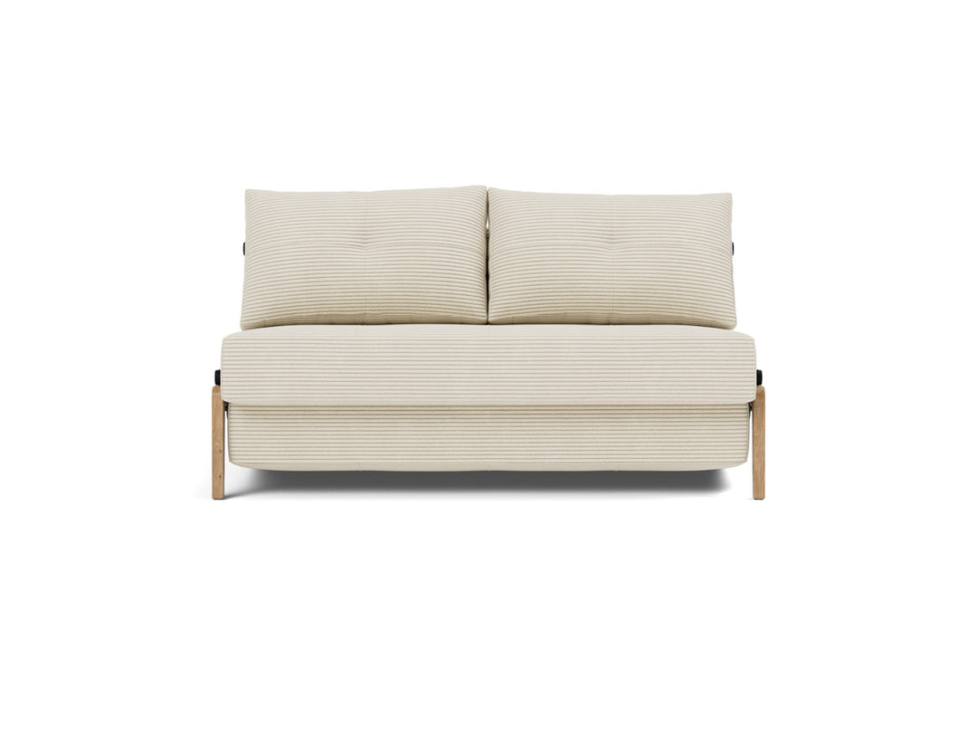 Canapea extensibila Cubed Wood 140x200cm, tesatura la alegere #material_594-corduroy-ivory