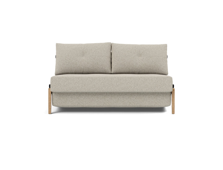 Canapea extensibila Cubed Wood 140x200cm, tesatura la alegere #material_539-boucl-beige