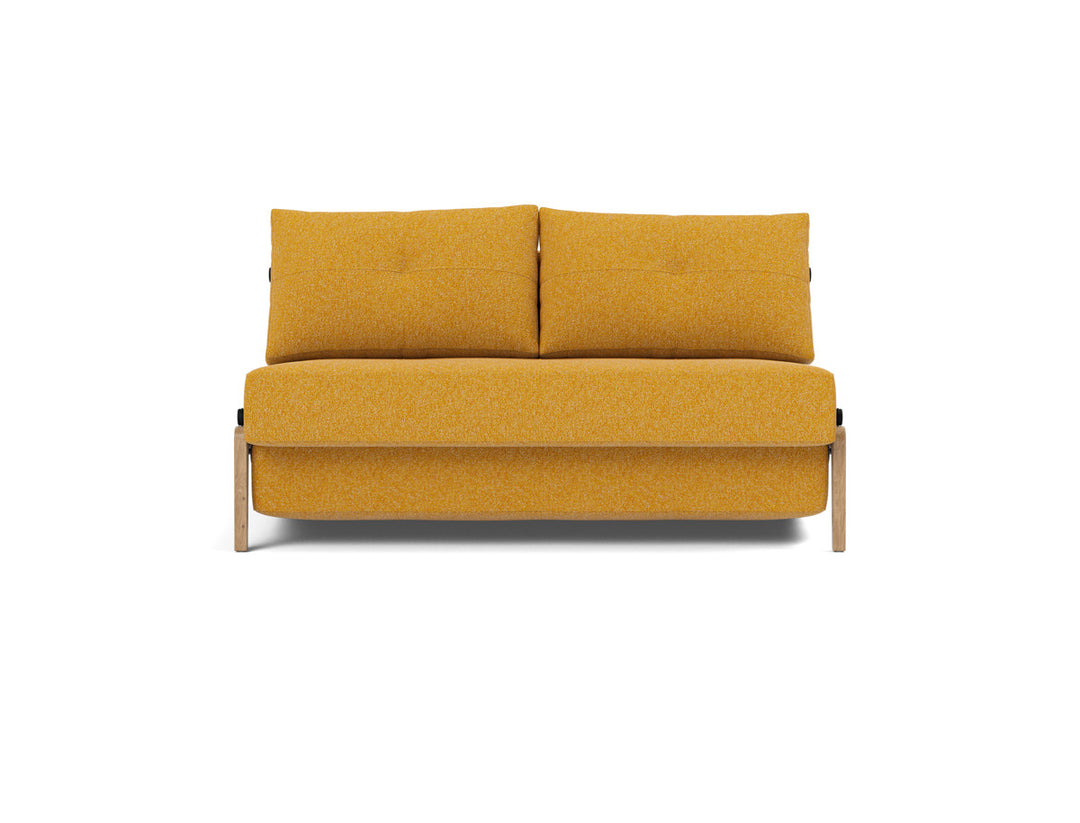 Canapea extensibila Cubed Wood 140x200cm, tesatura la alegere #material_536-boucl-ochre