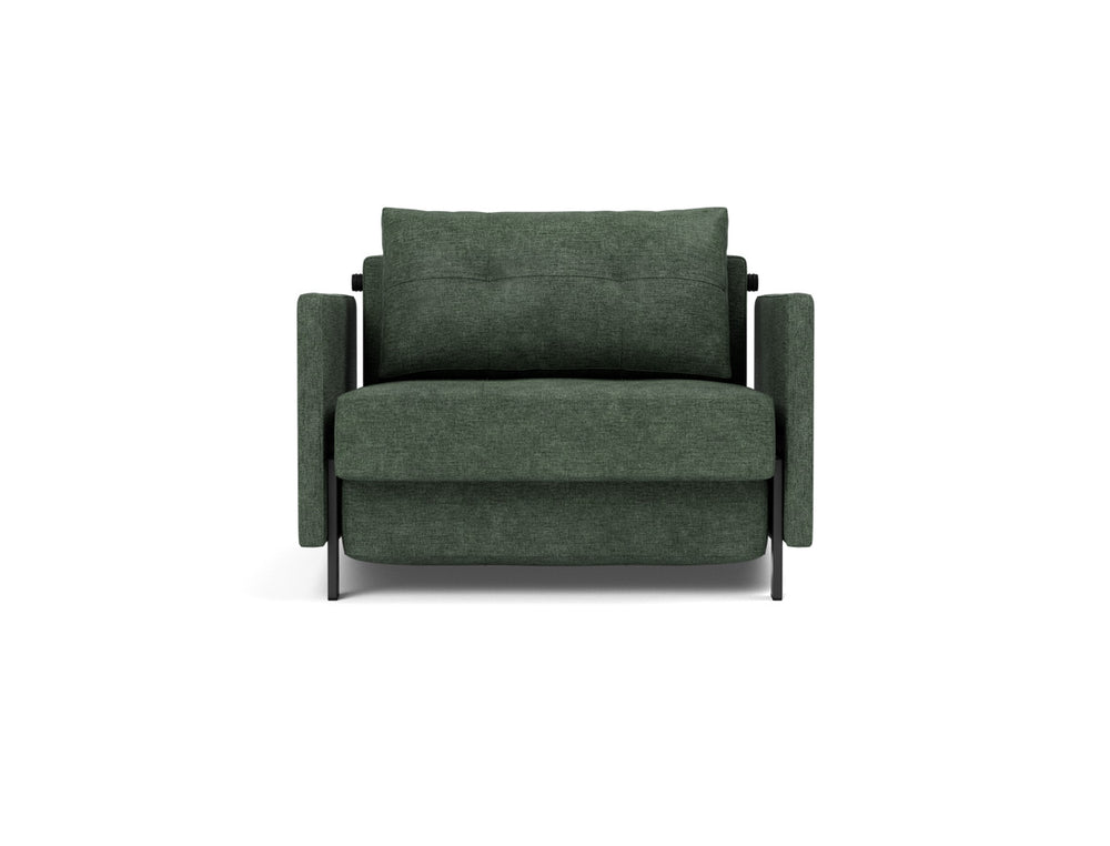 Fotoliu pat cu cotiere Cubed 02 90x200cm, tesatura la alegere #material_281-avella-pine-green