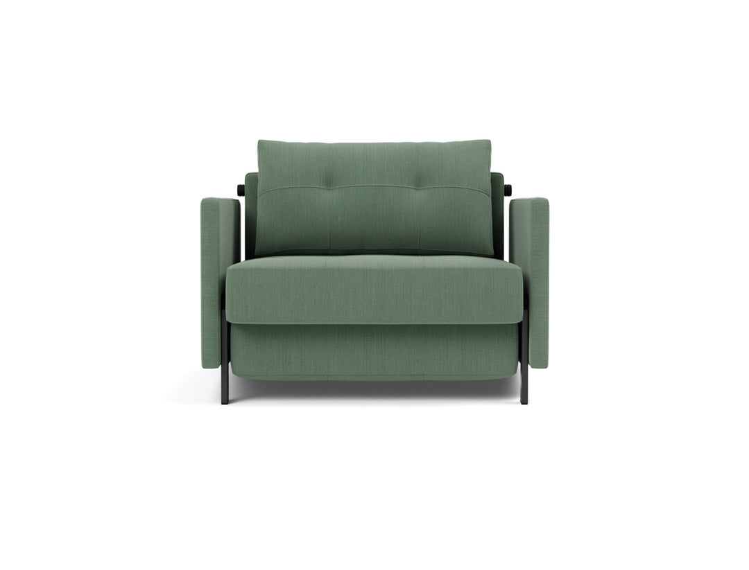 Fotoliu pat cu cotiere Cubed 02 90x200cm, tesatura la alegere #material_518-elegance-green