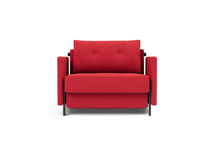 Fotoliu pat cu cotiere Cubed 02 90x200cm, tesatura la alegere #material_511-elegance-red