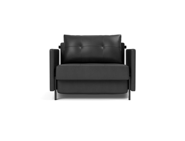 Fotoliu pat cu cotiere Cubed 02 90x200cm, tesatura la alegere #material_550-faunal-black