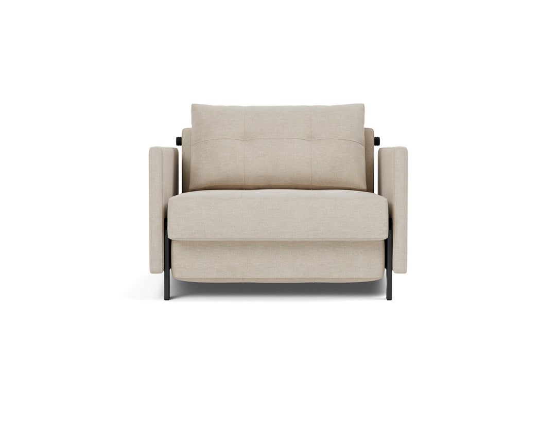 Fotoliu pat cu cotiere Cubed 02 90x200cm, tesatura la alegere #material_586-phobos-latte