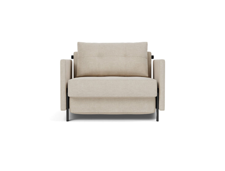 Fotoliu pat cu cotiere Cubed 02 90x200cm, tesatura la alegere #material_586-phobos-latte