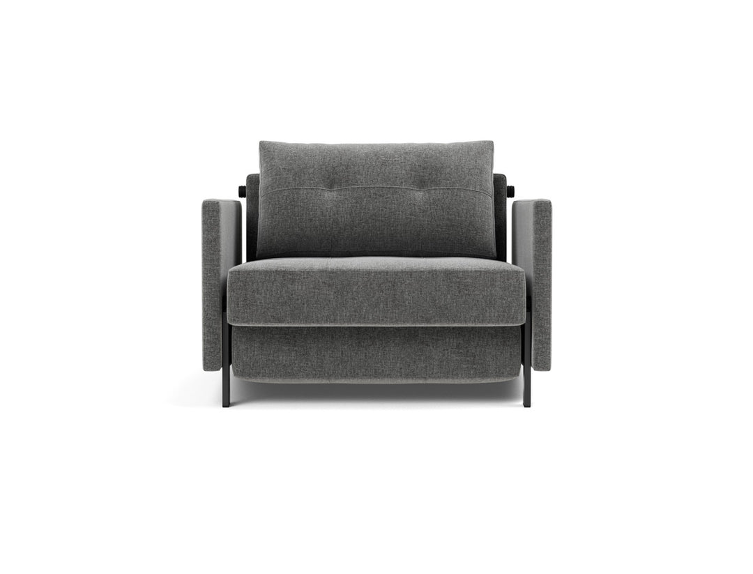 Fotoliu pat cu cotiere Cubed 02 90x200cm, tesatura la alegere #material_563-twist-charcoal