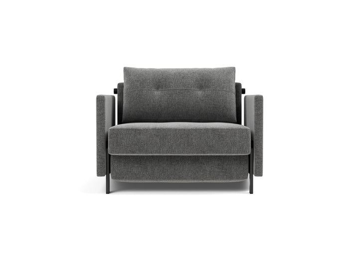 Fotoliu pat cu cotiere Cubed 02 90x200cm, tesatura la alegere #material_563-twist-charcoal