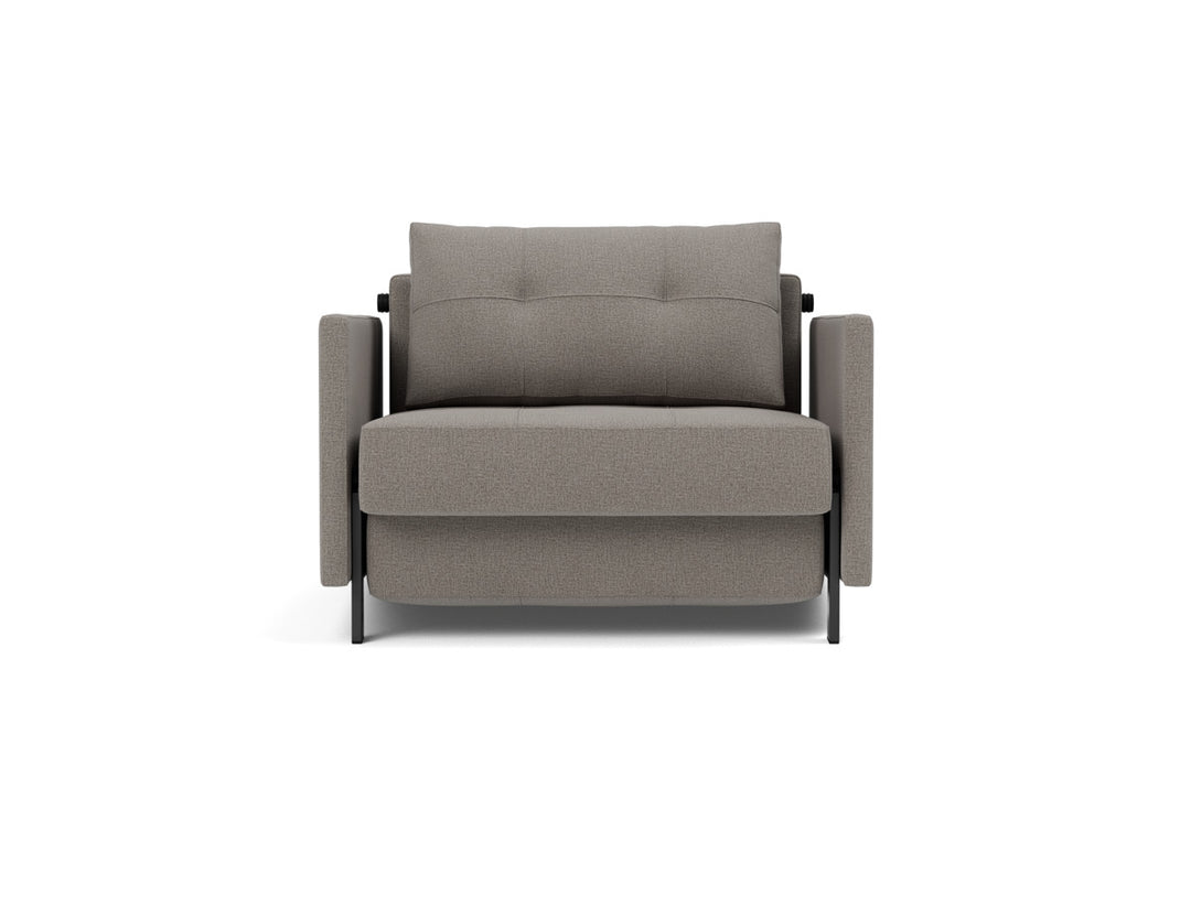Fotoliu pat cu cotiere Cubed 02 90x200cm, tesatura la alegere #material_521-mixed-dance-grey