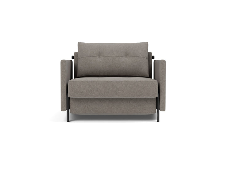 Fotoliu pat cu cotiere Cubed 02 90x200cm, tesatura la alegere #material_521-mixed-dance-grey