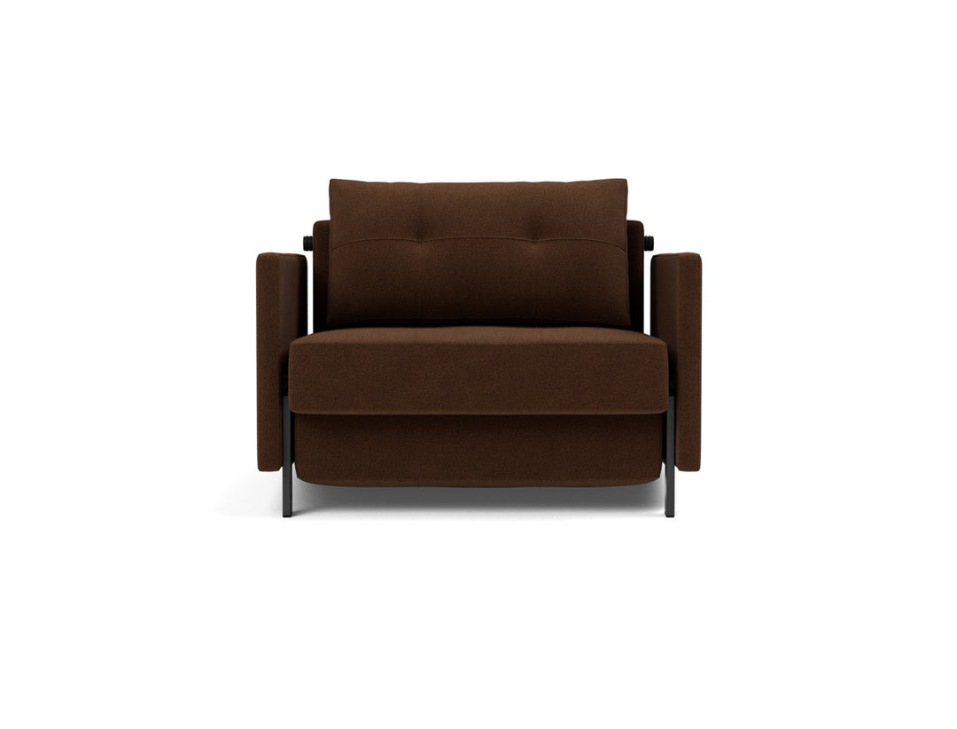 Fotoliu pat cu cotiere Cubed 02 90x200cm, tesatura la alegere #material_359-taura-cappuccino