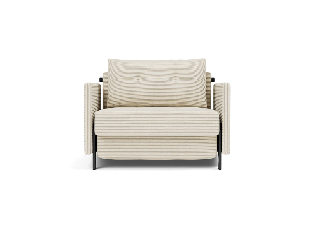 Fotoliu pat cu cotiere Cubed 02 90x200cm, tesatura la alegere #material_594-corduroy-ivory