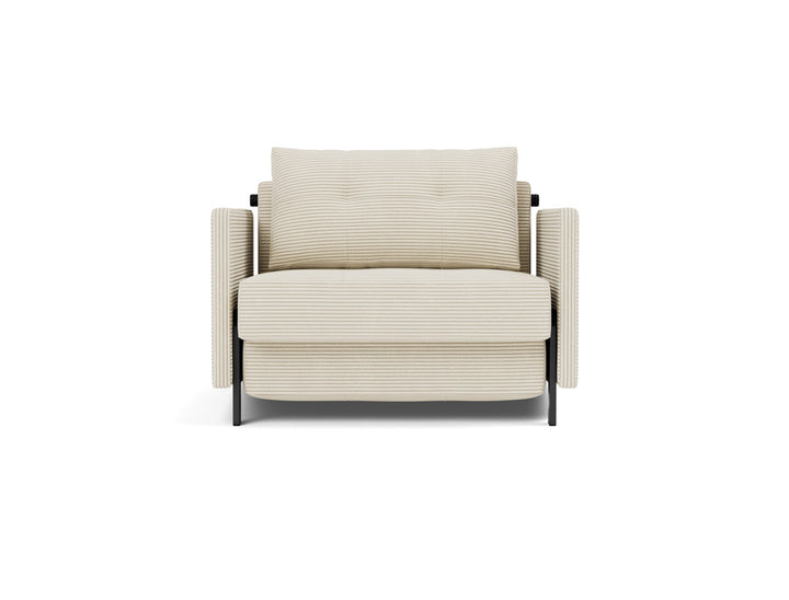 Fotoliu pat cu cotiere Cubed 02 90x200cm, tesatura la alegere #material_594-corduroy-ivory