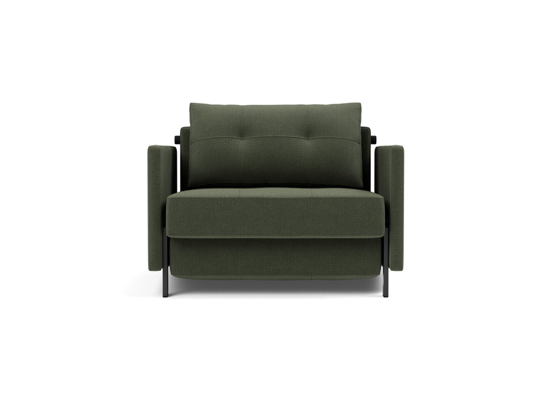 Fotoliu pat cu cotiere Cubed 02 90x200cm, tesatura la alegere #material_413-esina-olive-green