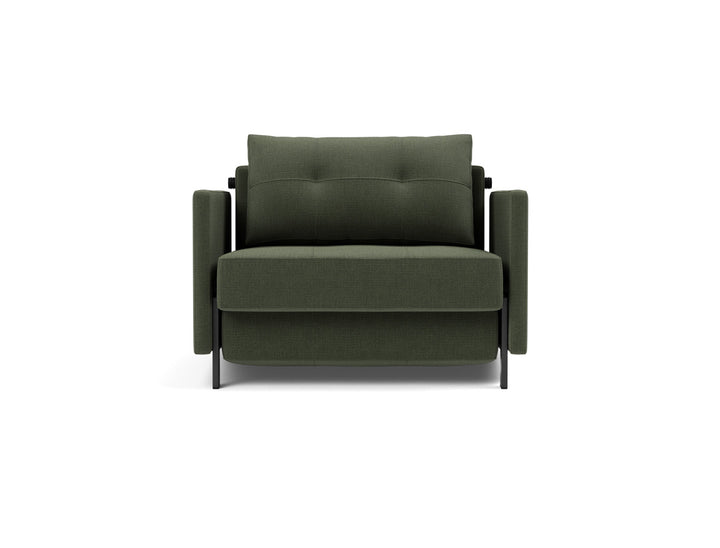 Fotoliu pat cu cotiere Cubed 02 90x200cm, tesatura la alegere #material_413-esina-olive-green