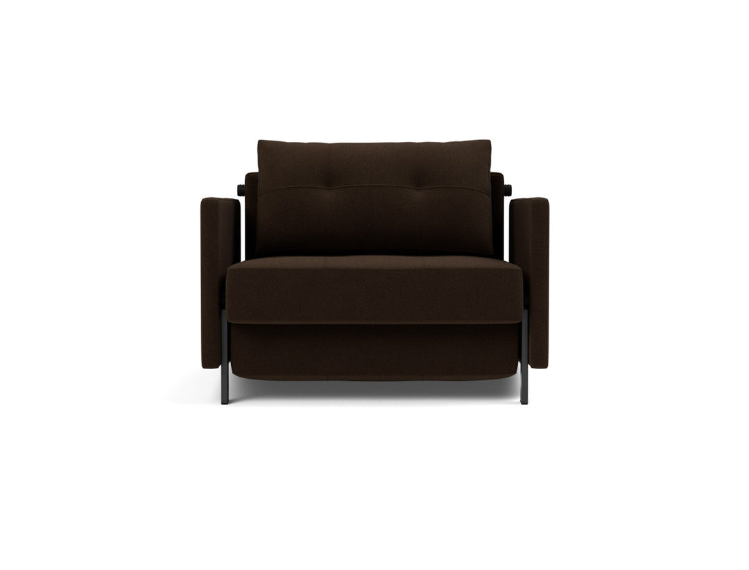 Fotoliu pat cu cotiere Cubed 02 90x200cm, tesatura la alegere #material_358-taura-chocco