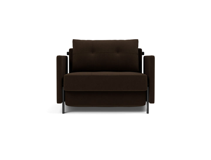 Fotoliu pat cu cotiere Cubed 02 90x200cm, tesatura la alegere #material_358-taura-chocco