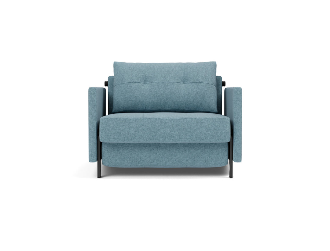 Fotoliu pat cu cotiere Cubed 02 90x200cm, tesatura la alegere #material_525-mixed-dance-light-blue