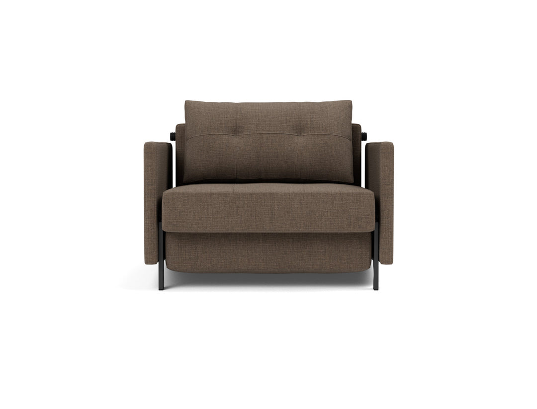 Fotoliu pat cu cotiere Cubed 02 90x200cm, tesatura la alegere #material_411-esina-cedar-brown